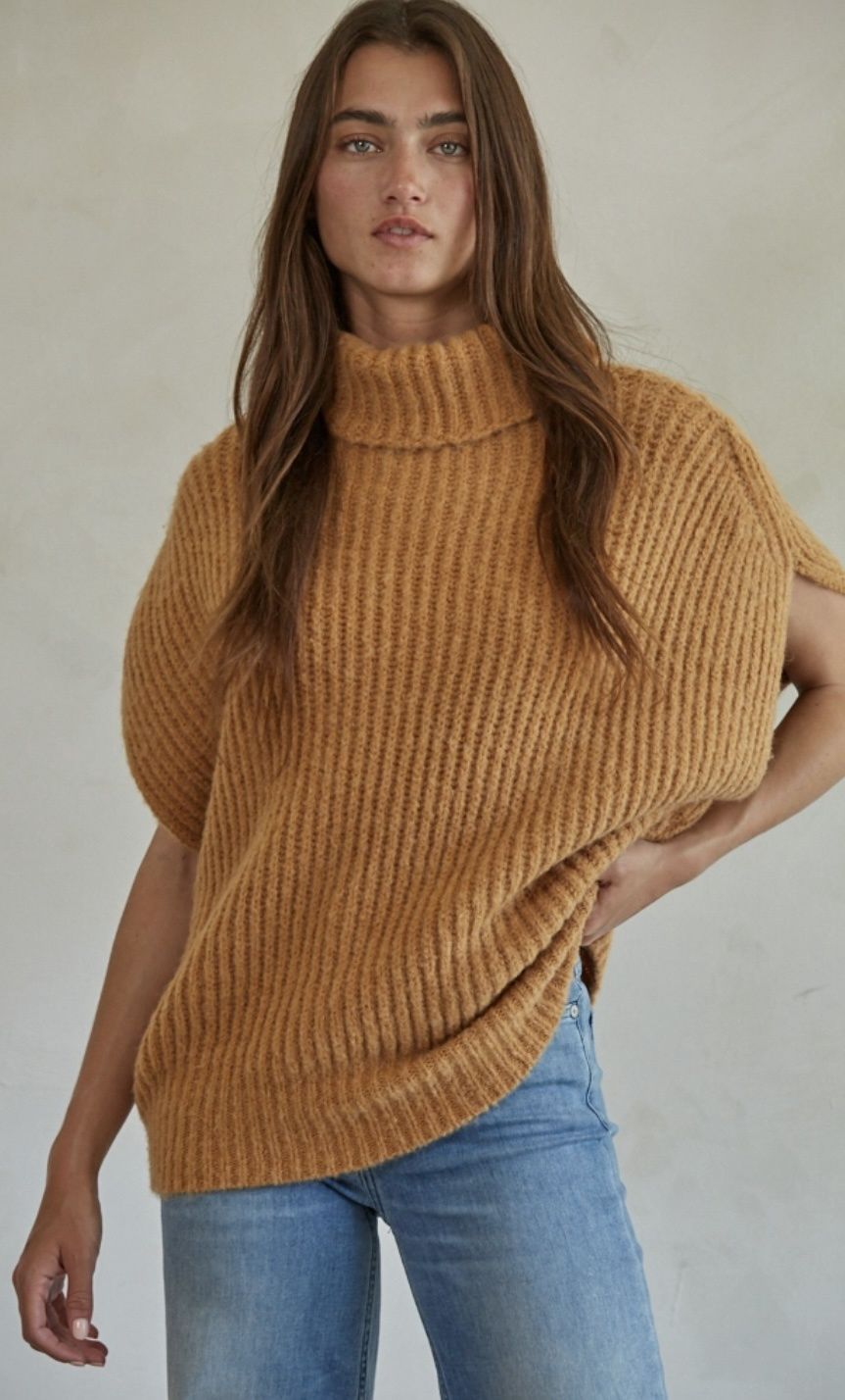 Knit sleeveless ribbed turtleneck W1602 By Together