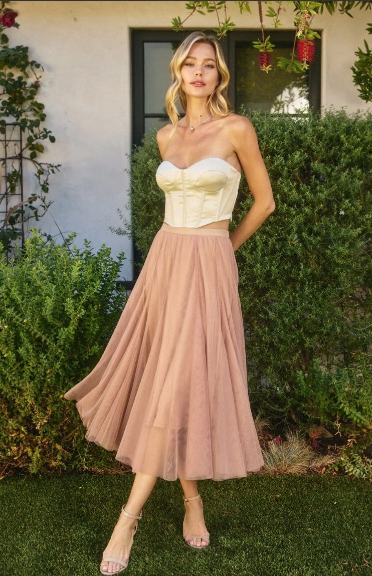 Tulle lined maxi skirt DF FS12306-CP485