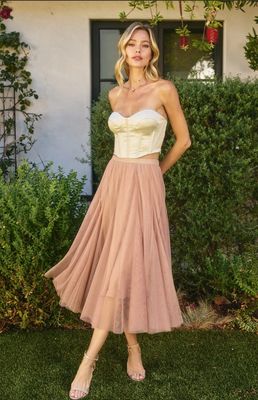 Tulle lined maxi skirt DF FS12306-CP485