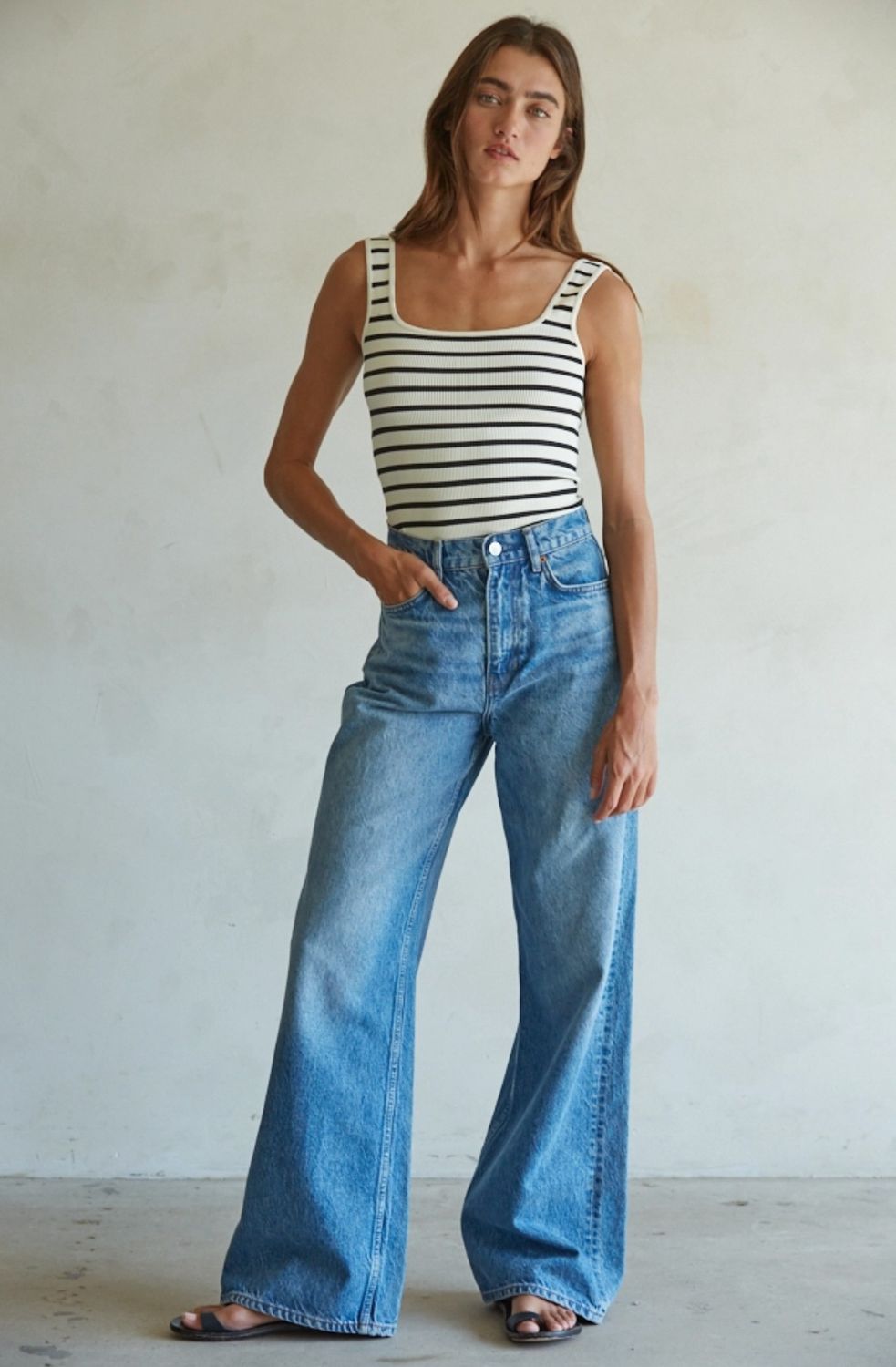 Sailor knit seamless tank bodysuit BT S1243N