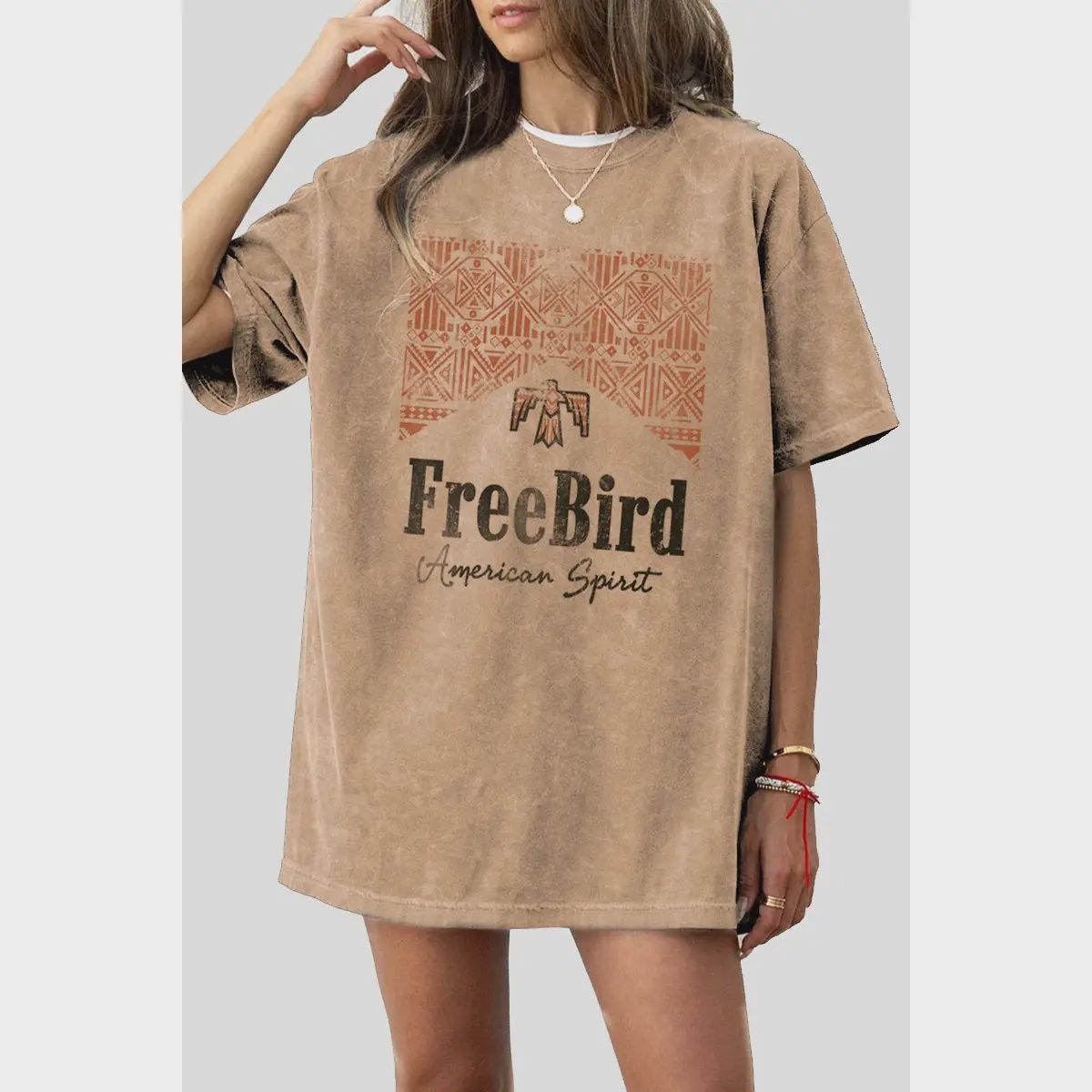Free bird American Spirit oversized mineral graphic ss tee HRTandLUV