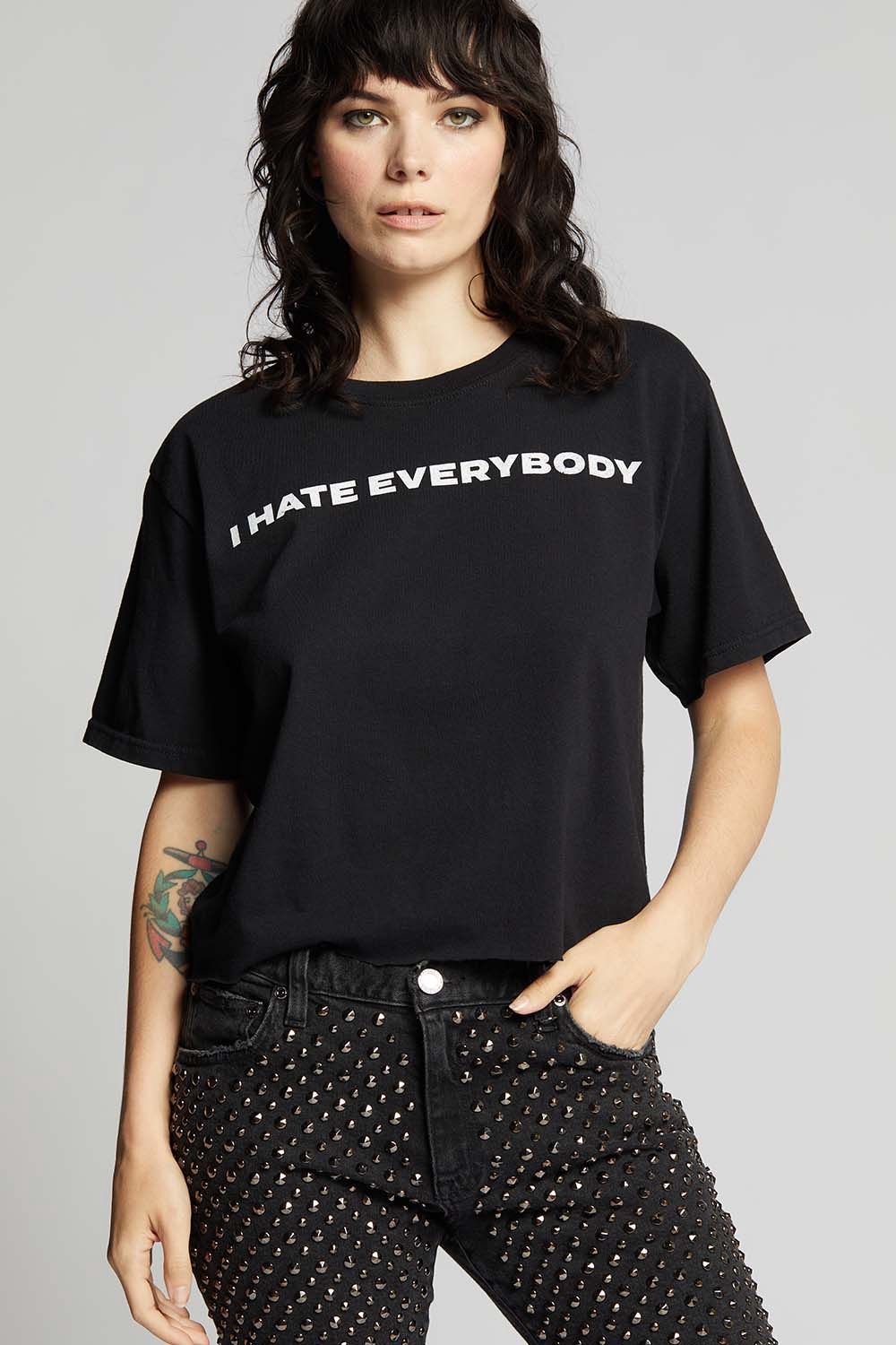 &quot;I Hate Everybody&quot; cropped tee RC 302793