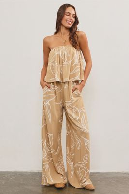 Open back strapless draped front jumpsuit MS S25099NBB