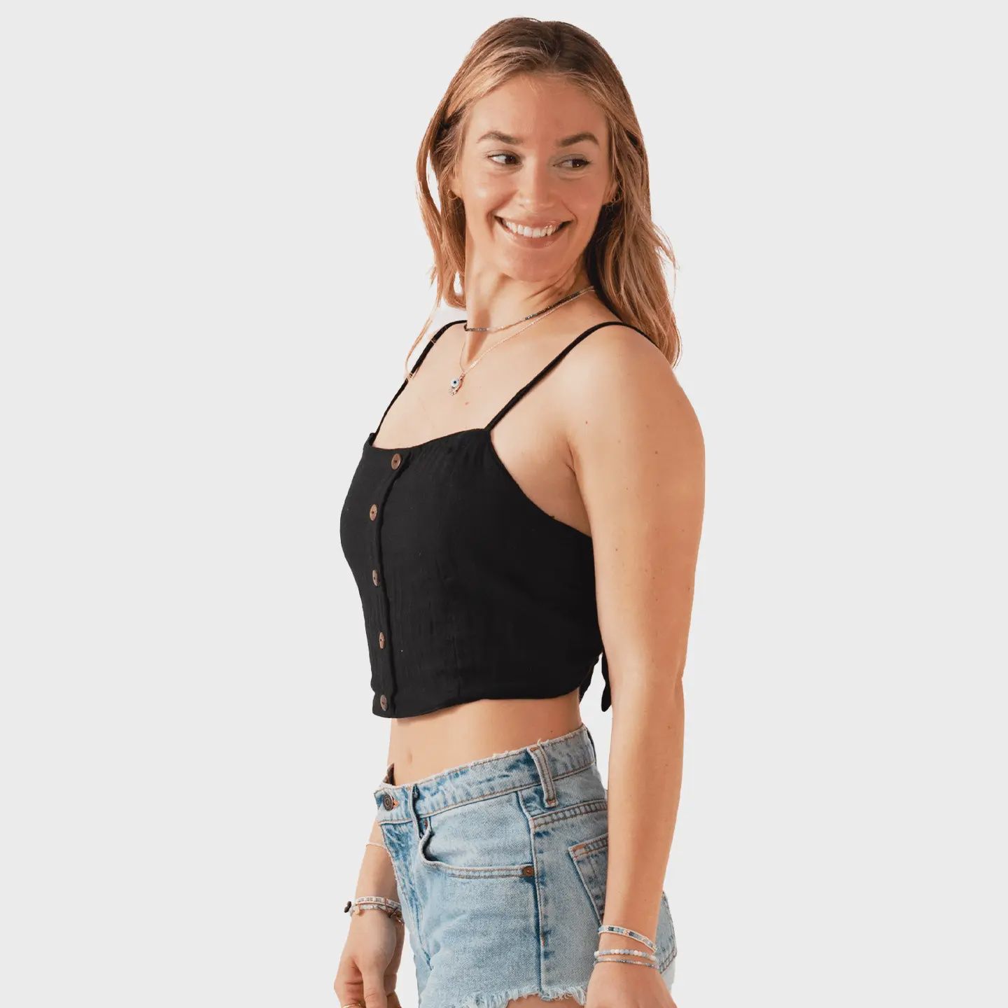 Cruisin tie back crop top Lotus + Luna 86106C