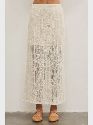 Lace back slit maxi skirt  MS  S24788