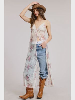 Floral Lace sleeveless Maxi Dress Cover Up Mimosa MD4109