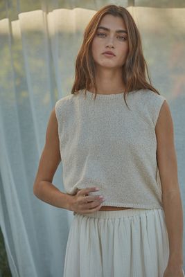 loose knit sleeveless muscle tank BT W1444