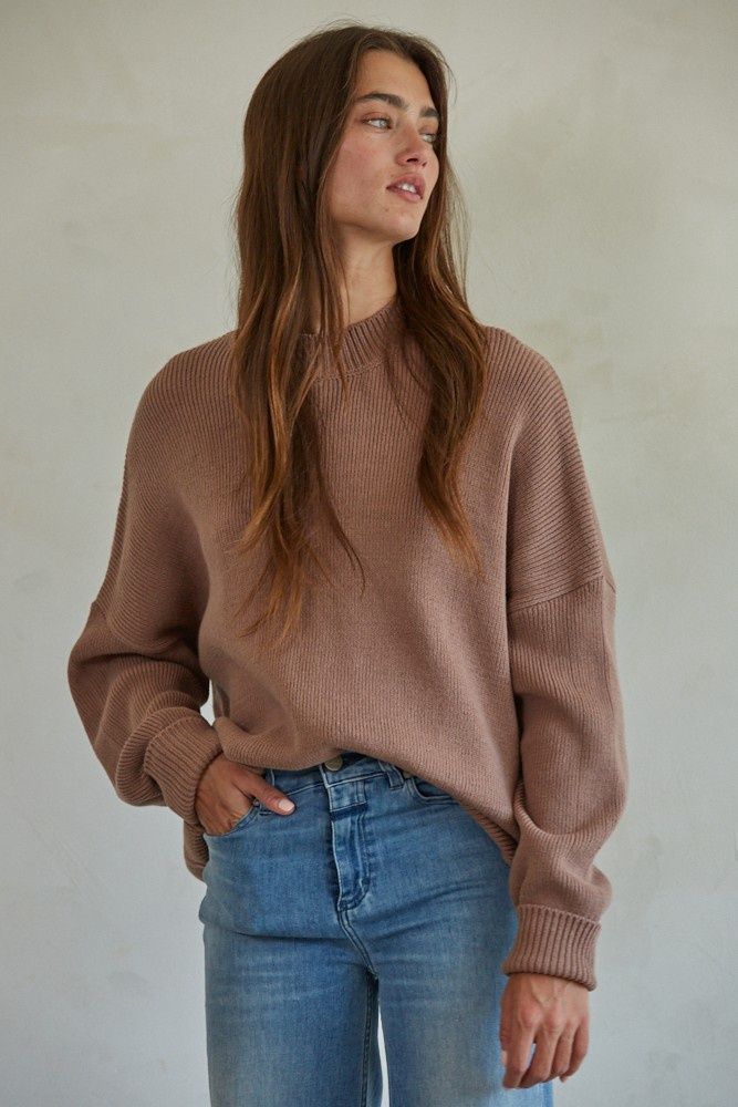 knit l/s high neck chunky sweater by together w1539