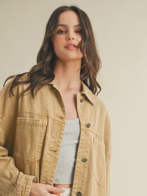Button up distressed back pleated jacket MS DS0548