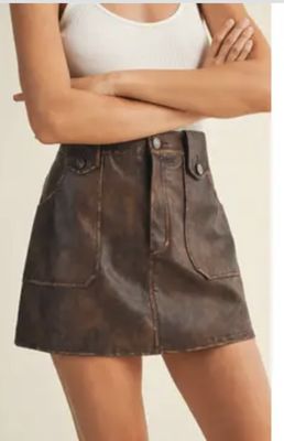 Patch Pocket Mini Skirt Mustard Seed S25427