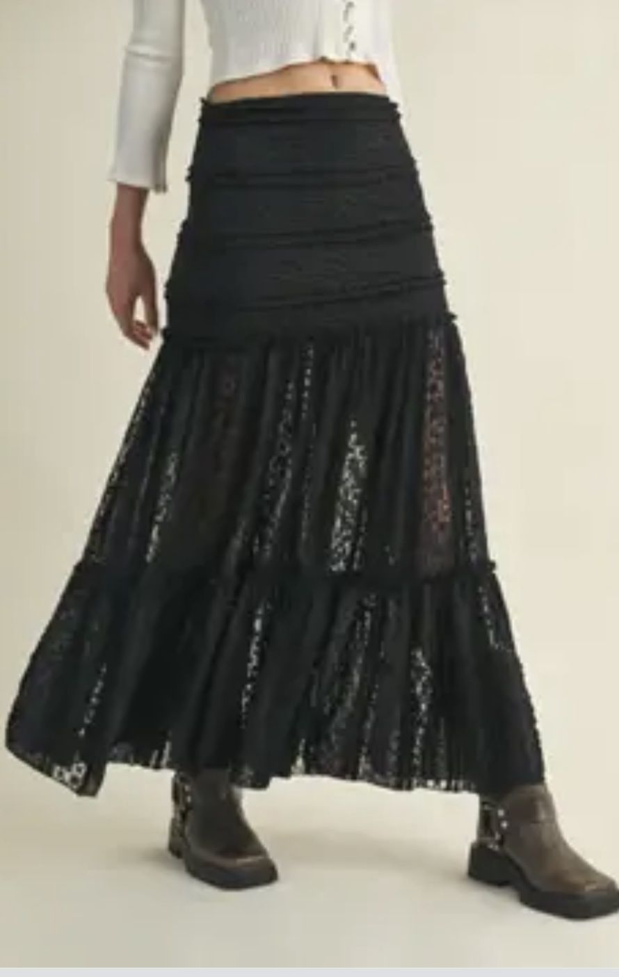 Betty Tiered Lace Maxi Skirt