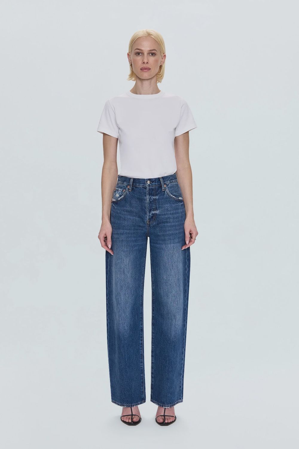 Pistola &quot;Tate&quot; high rise bowed wide leg jean FULTON