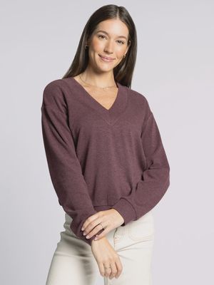 Manal extra soft long sleeve v neck sweater top