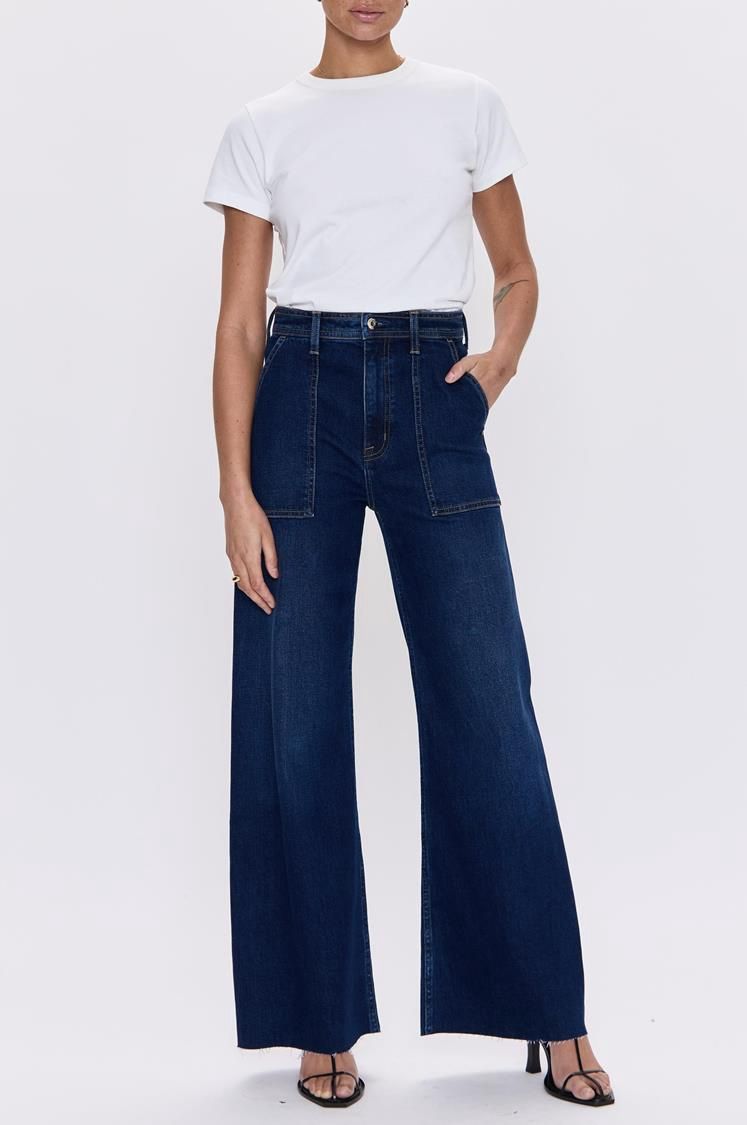 Pistola &quot;Penny&quot; utility high rise wide leg raw hem Calna