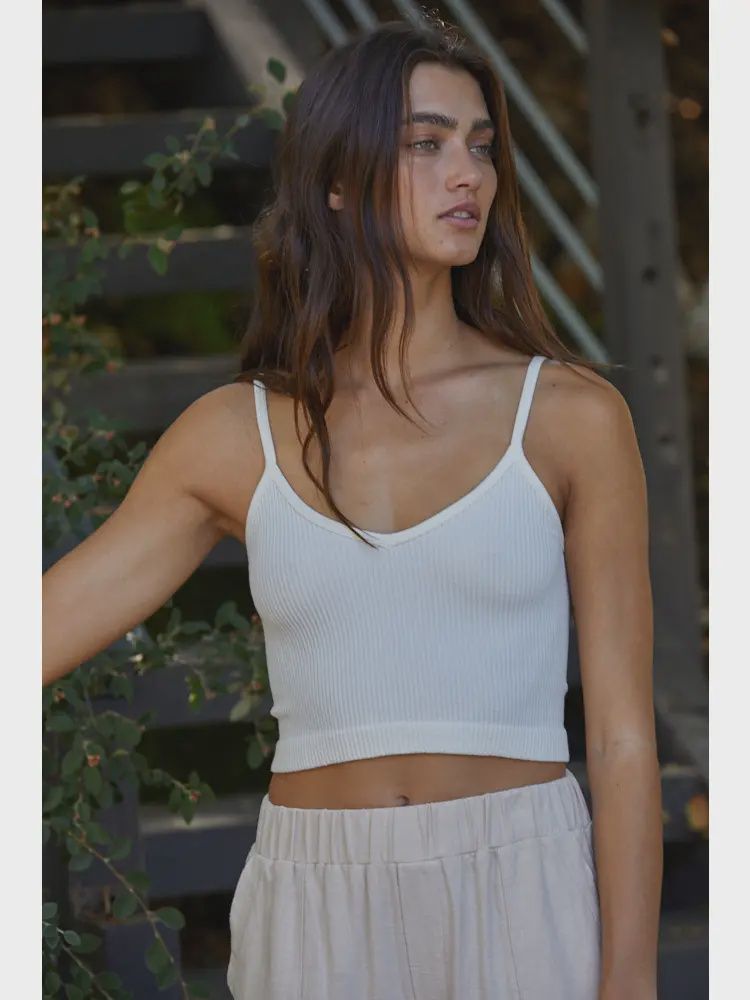 Knit ribbed thick seamless brami