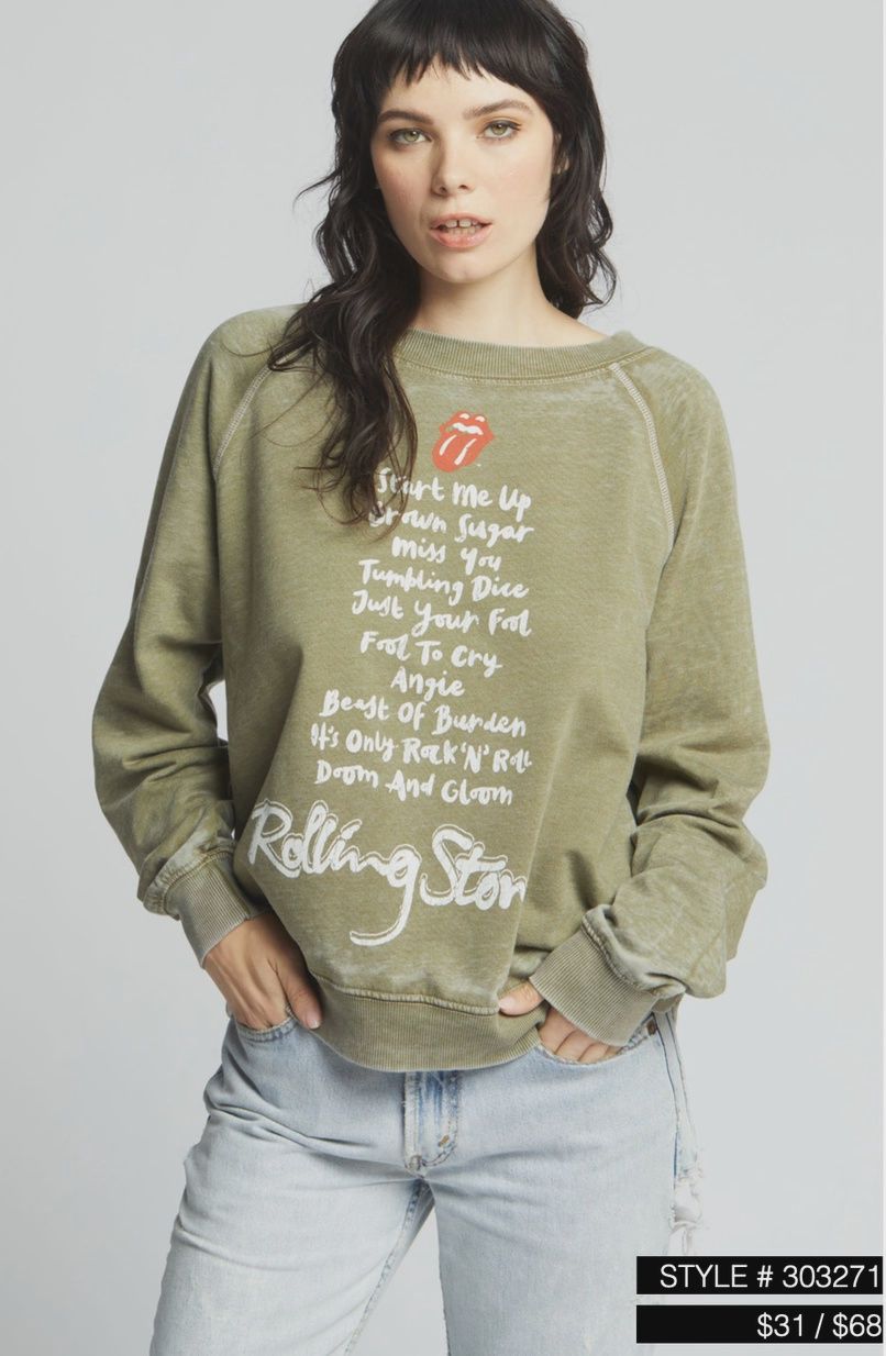 Rolling Stones song titles sweatshirt