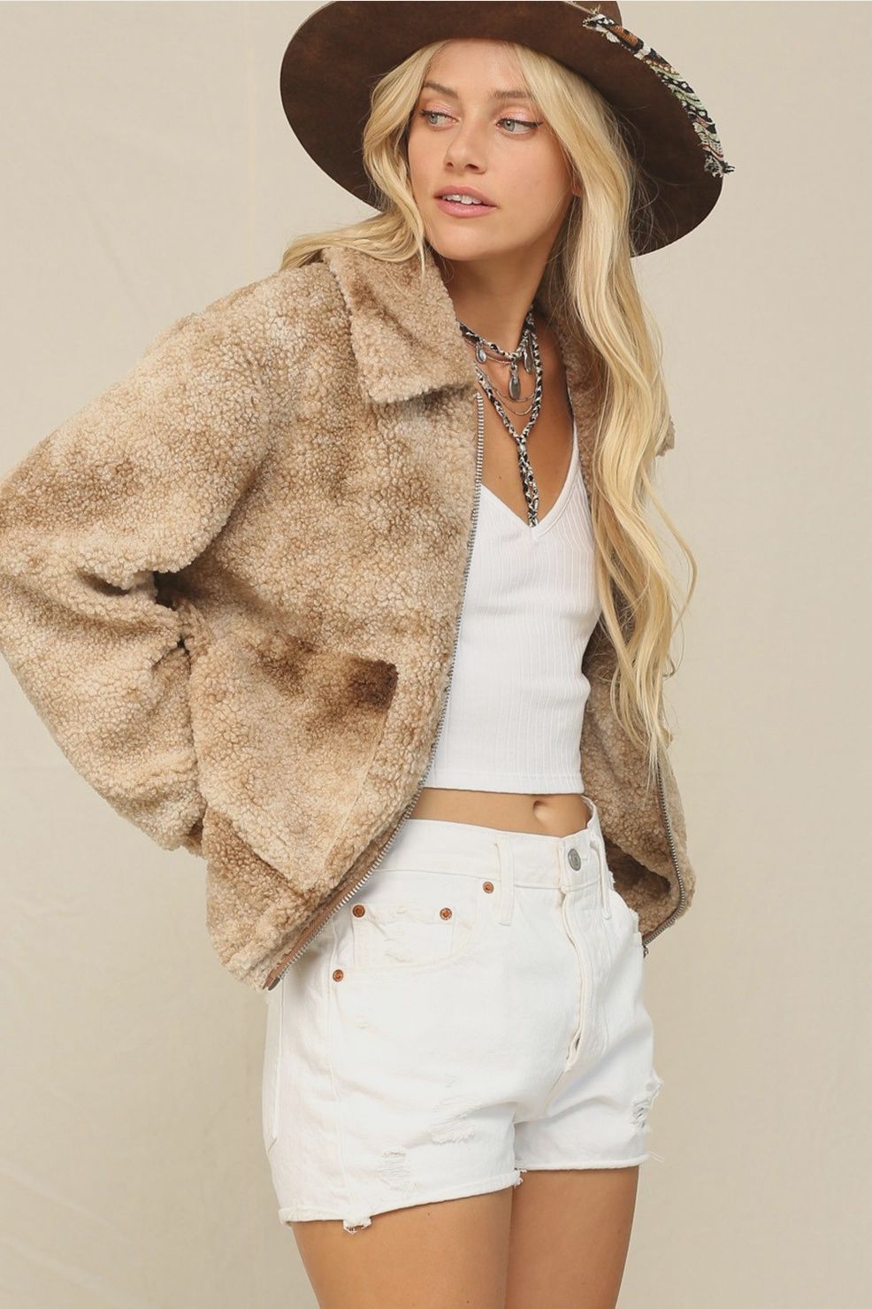 Tie Dye teddy bear front zip jacket