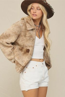 Tie Dye teddy bear front zip jacket