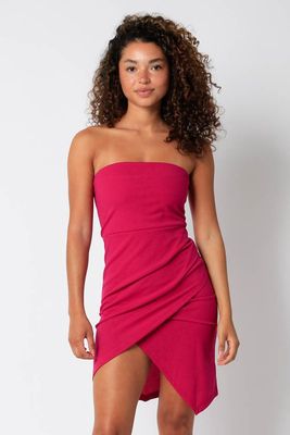 Strapless mini tulip dress
