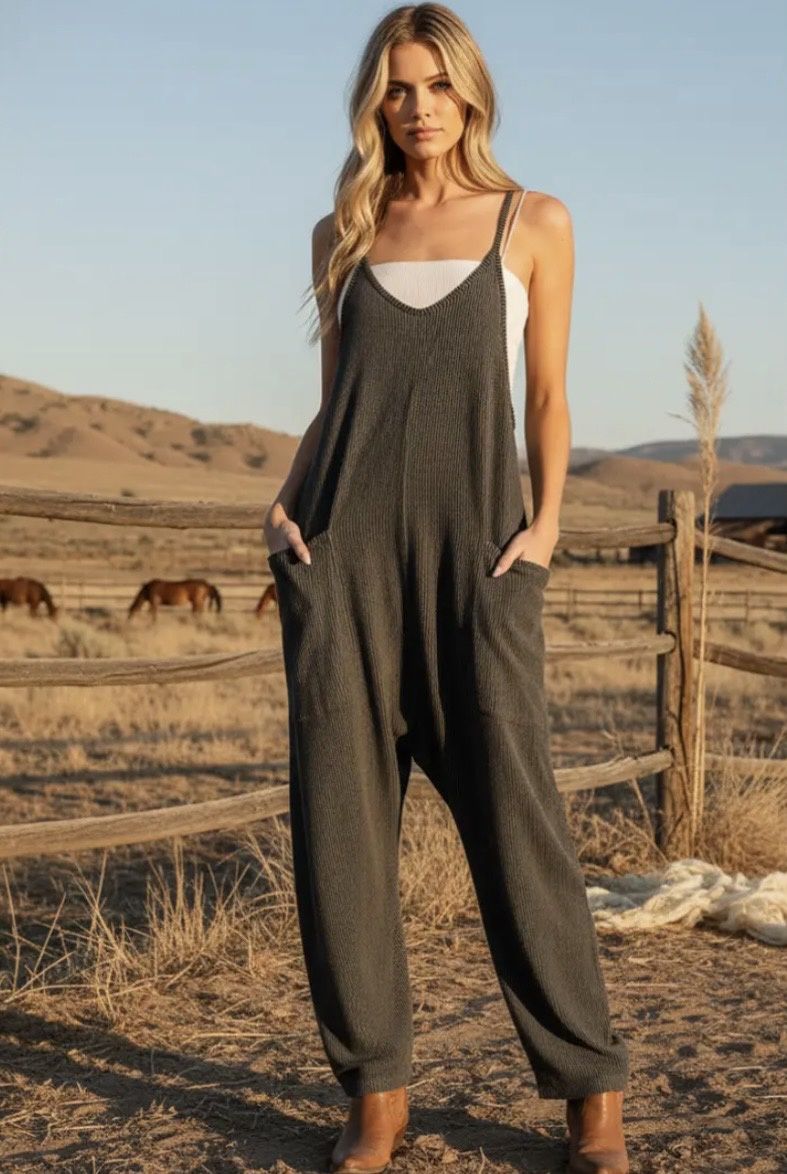 Textured Ribbed Jumpsuit