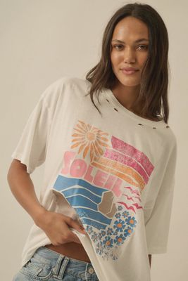 Soleil Beach distressed oversized tee