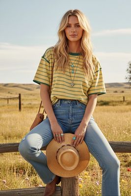 Striped Oversized Relaxed Tee