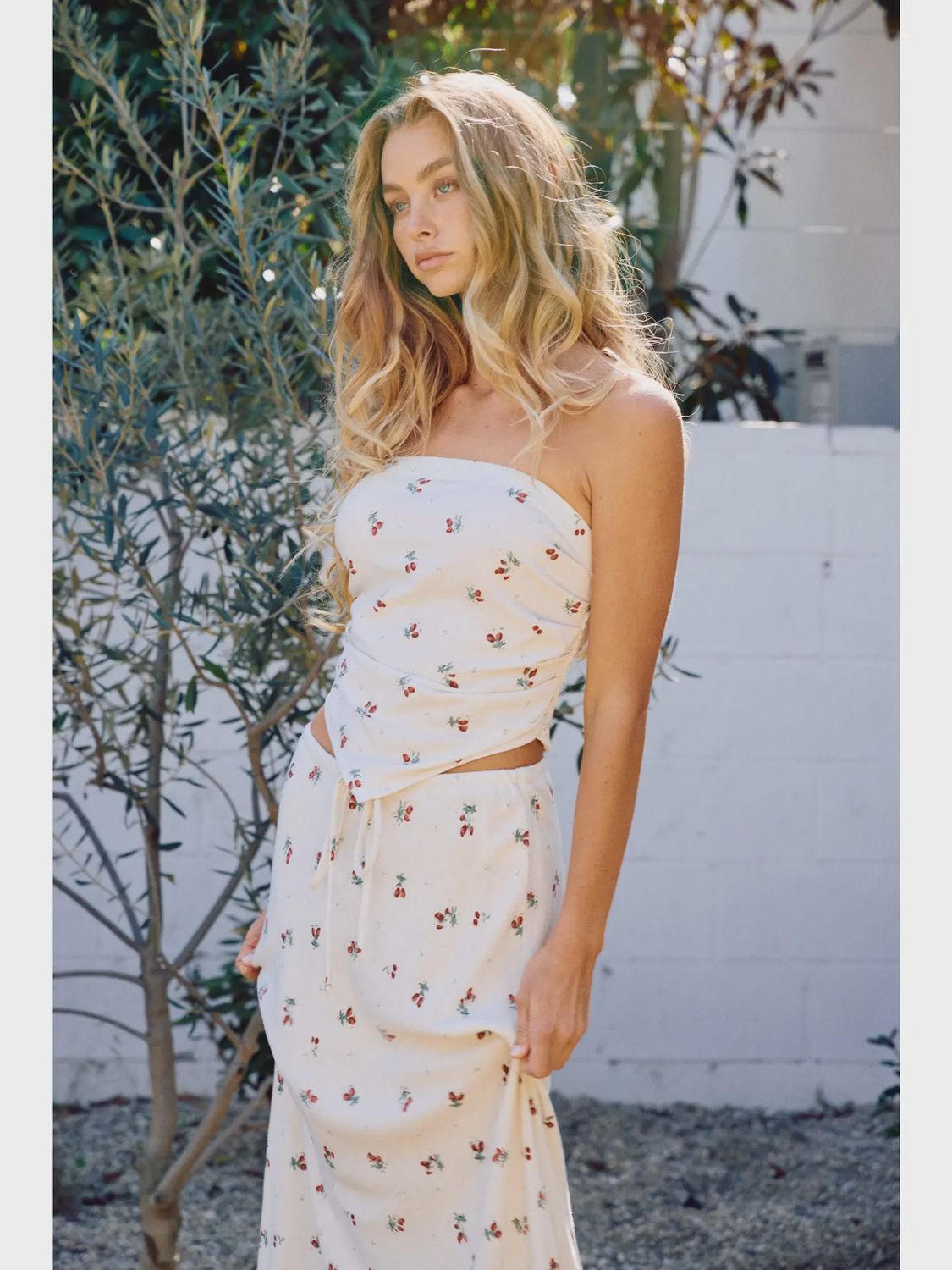 Berry Print Handkerchief Linen Top