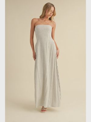 Striped Tie Back Maxi