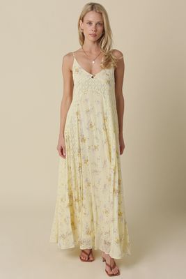 Floral Open Back Maxi Dress