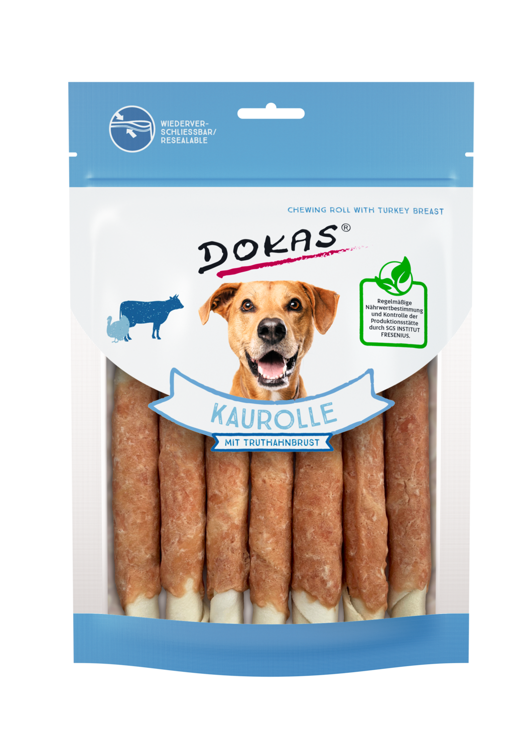 Dokas Dog Snack Kaurolle mit Truthahnbrust 190g