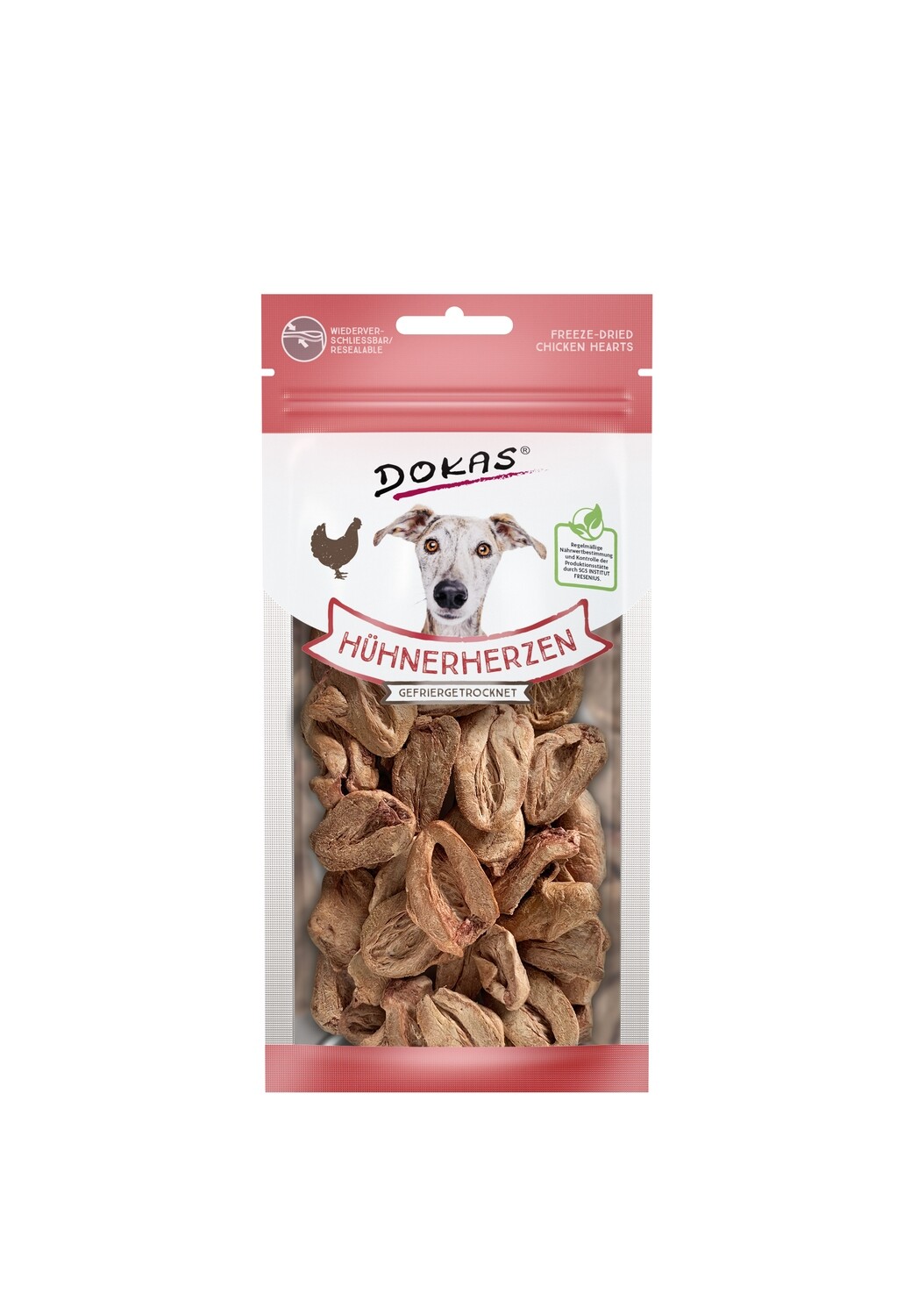 Dokas Dog Snack Hühnerherzen gefriergetr. 22g