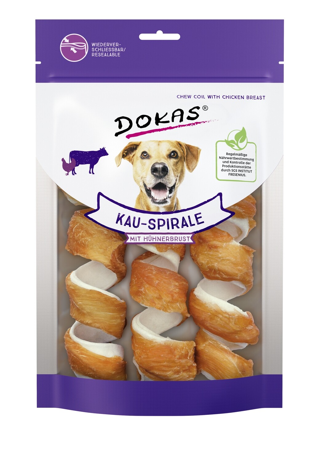 Dokas Dog Snack Kau-Spirale Hühnerbrust 3 St. 110g