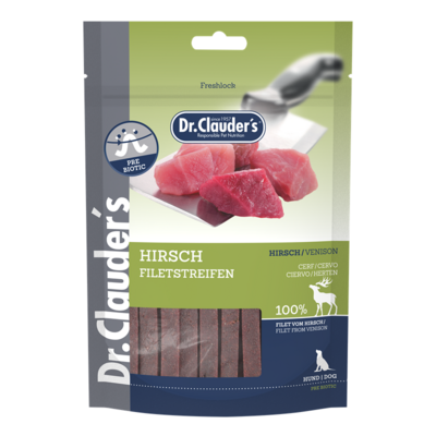 Dr. Clauders Dog Snack Strips Hirsch Filets 80g