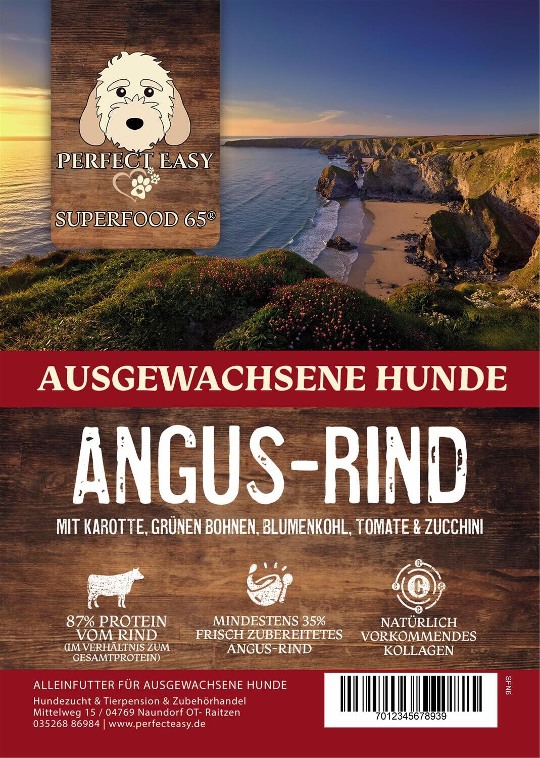 Superfood 65  Adult Hunde  Angus-Rind mit Karotte