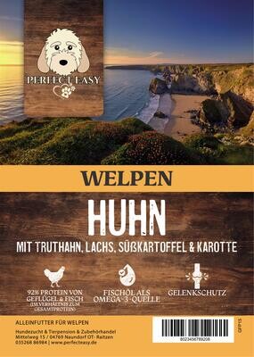 Grain Free Welpen Huhn mit Truthahn, Lachs, Süßkartoffel &amp; Karotte
