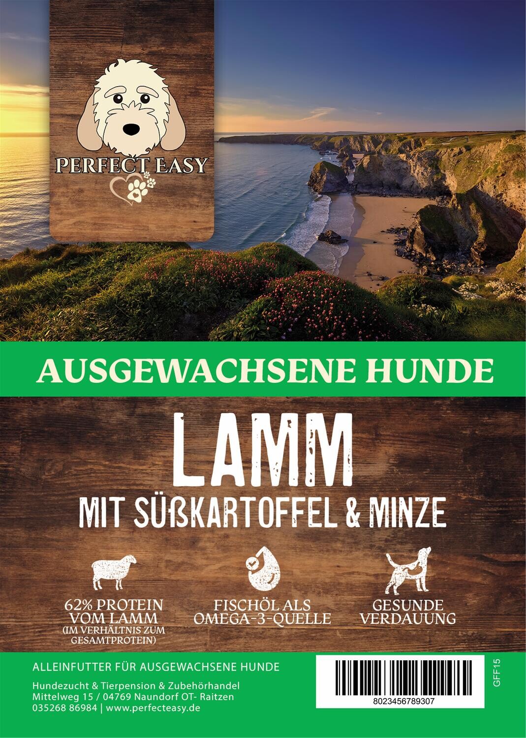 Grain Free Adult Hunde Lamm mit Süßkartoffel &amp; Minze