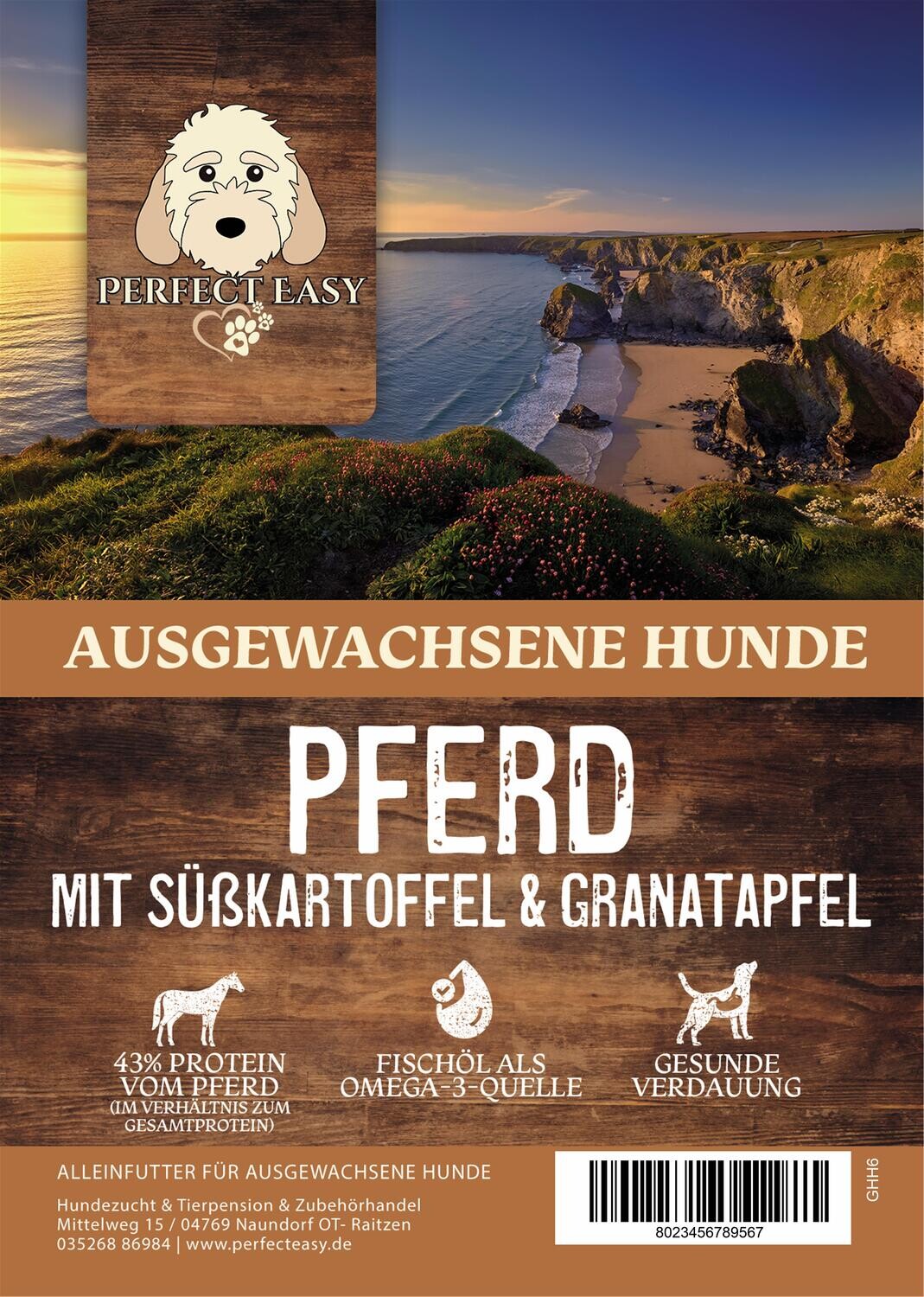 Grain Free Adult Hunde Pferd mit Süßkartoffeln &amp; Granatapfel