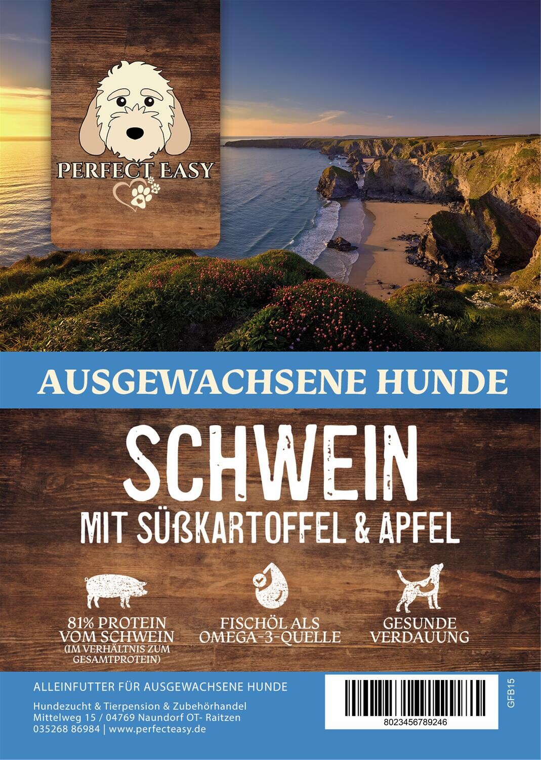 Grain Free Adult Hunde Schwein mit Süßkartoffel &amp; Apfel