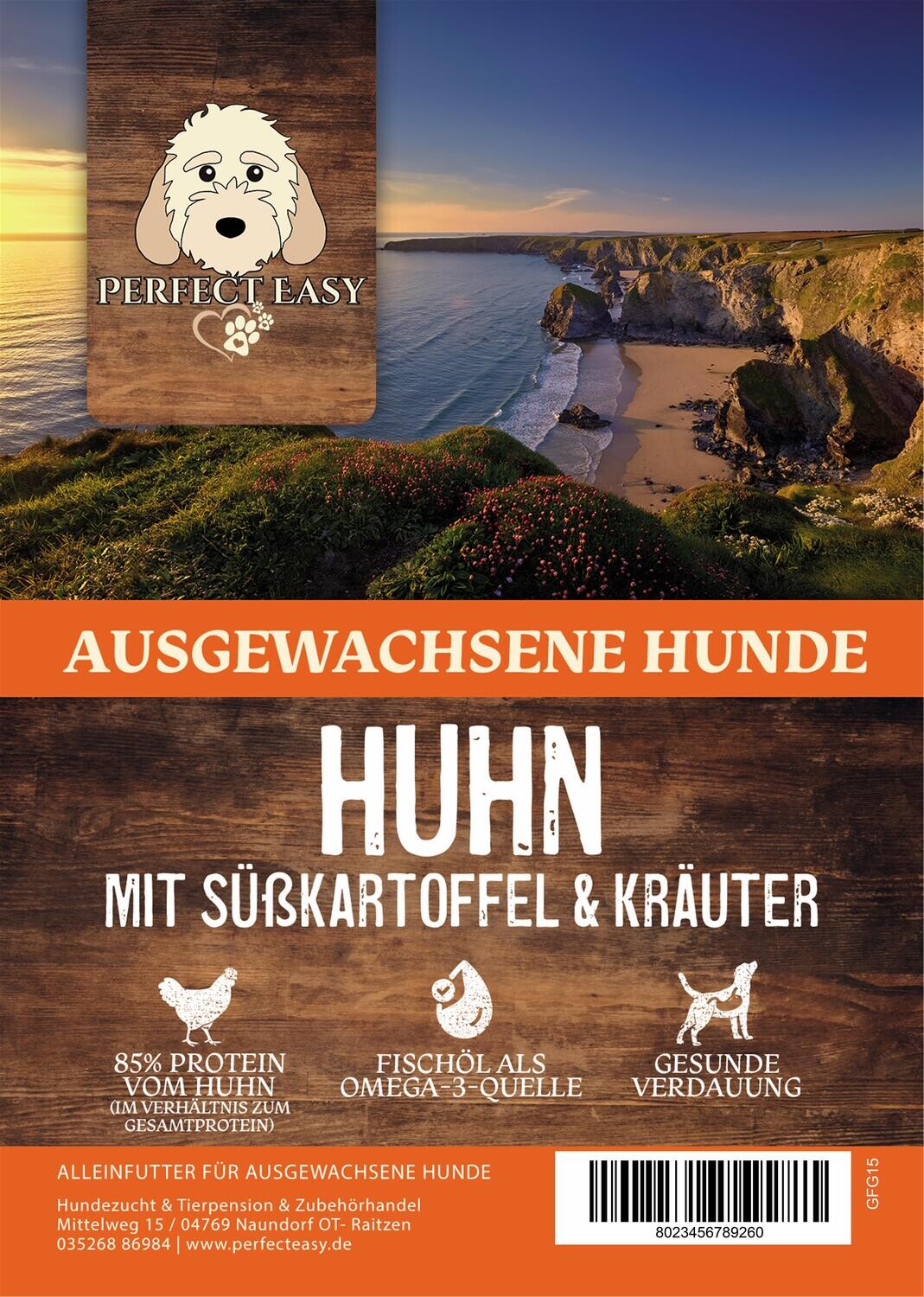 Grain Free Ausgewachsene Hunde Huhn mit Süßkartoffel &amp; Kräuter