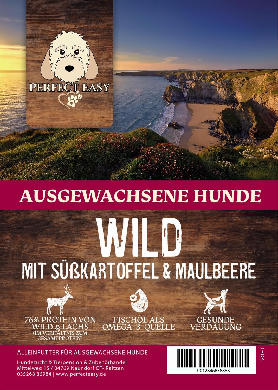 Grain Free Adult Hunde Wild mit Süßkartoffel &amp; Maulbeere