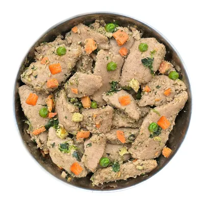 Gekochtes Frische-Menü Pute mit Süßkartoffel, Erbsen und Spinat (Glas)
