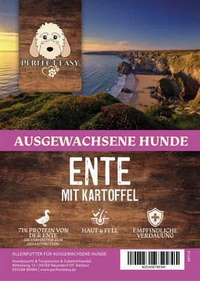 Super Premium Ausgewachsene Hunde Ente mit Kartoffel