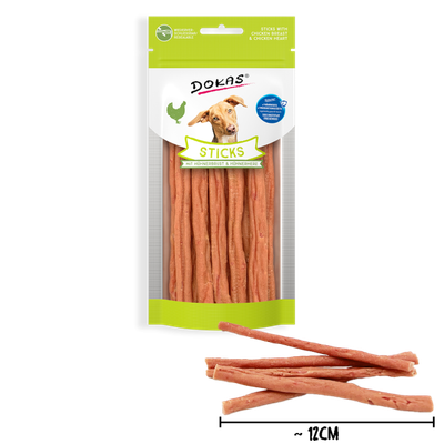Dokas Dog Sticks mit Hühnerbrust &amp; Hühnerherz
