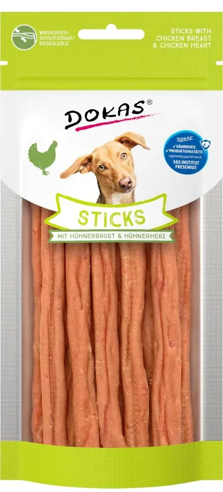 Dokas Dog Sticks mit Hühnerbrust &amp; Hühnerherz