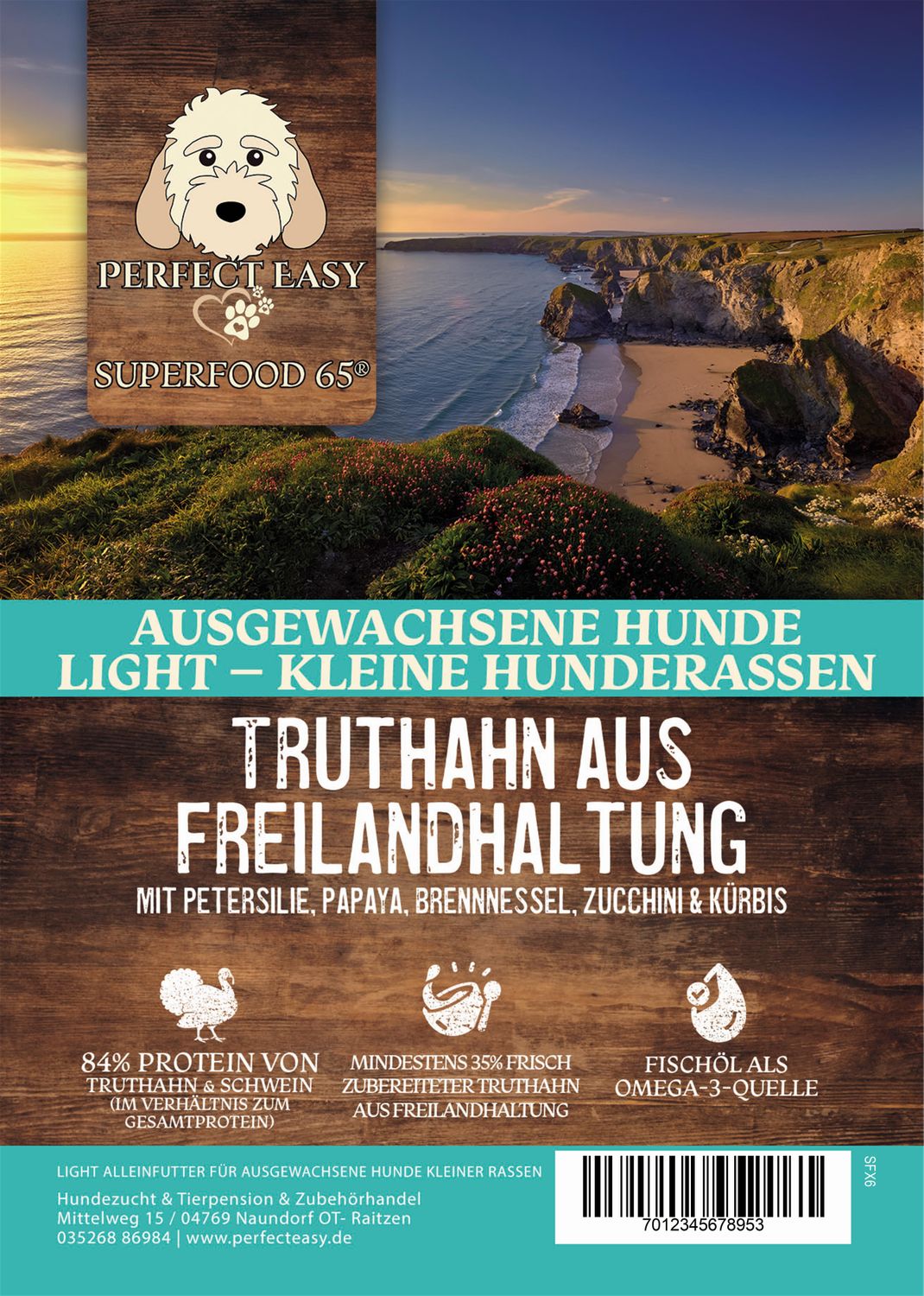 Superfood 65 Adult Light kleine Hunderassen Truthahn aus  Freilandhaltung