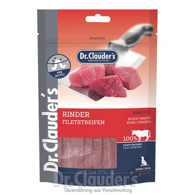 Dr. Clauders Dog Snack Strips Rinderfiletstreifen 80g