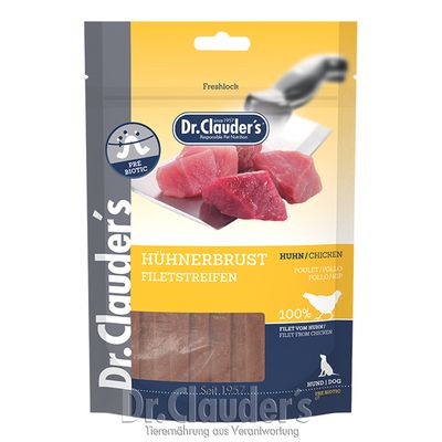 Dr. Clauders Dog Snack Strips Hühnerbrustfiletstreifen 80g