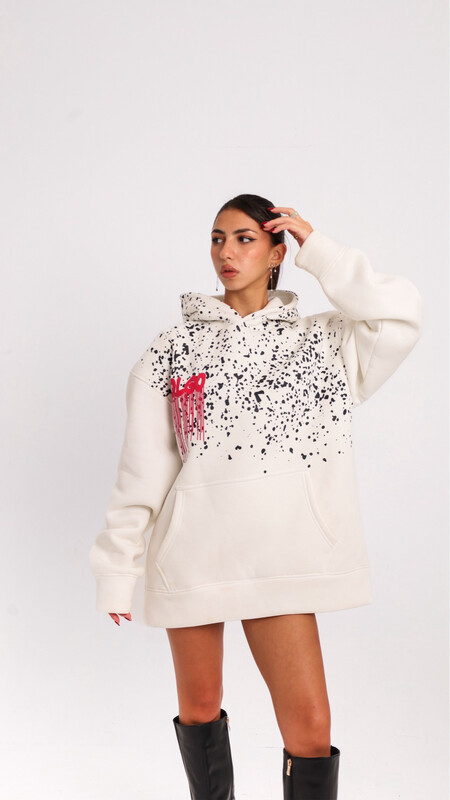 White “Dotted” Hoodie