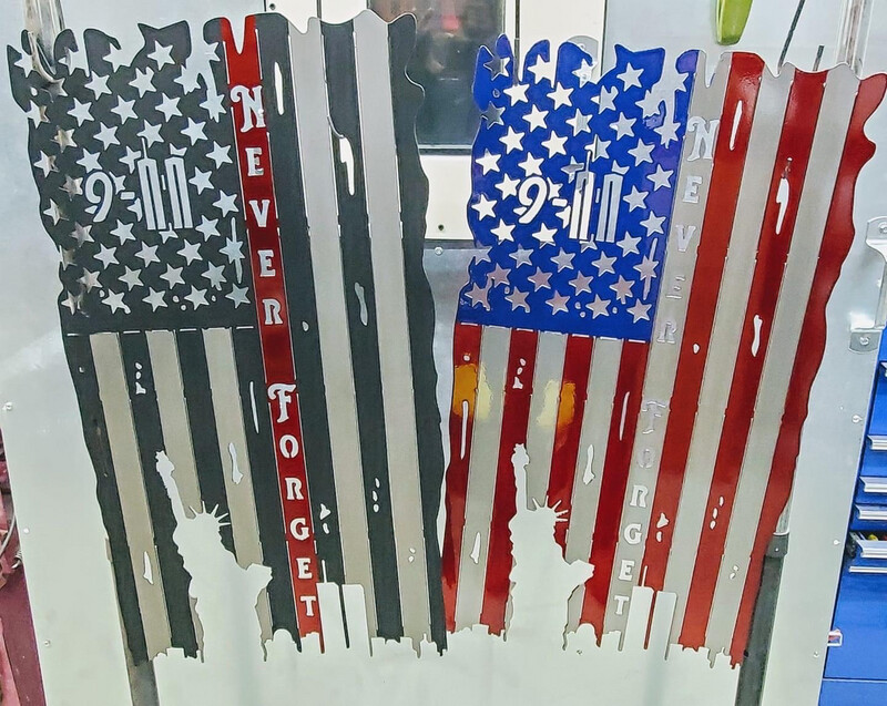 9-11 Flag 16&quot; x30” Tall Powder Coated