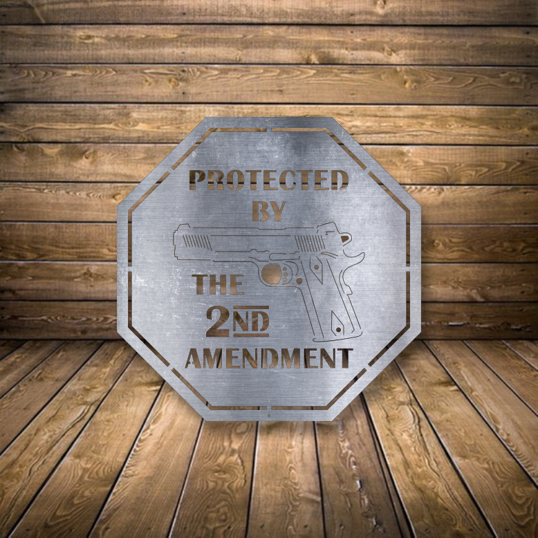 Protected By The 2nd Amendment Sign 15&quot;x15&quot;